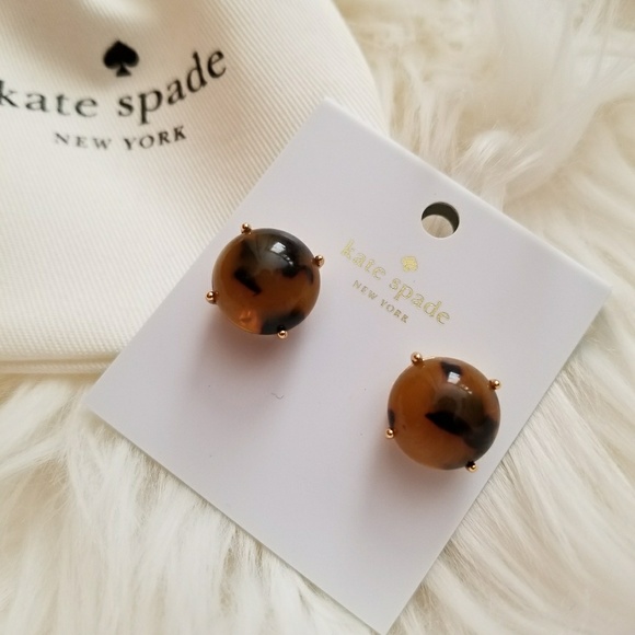 Kate Spade Large Gum Tortoise Leopard Earrings - Picture 2 of 5